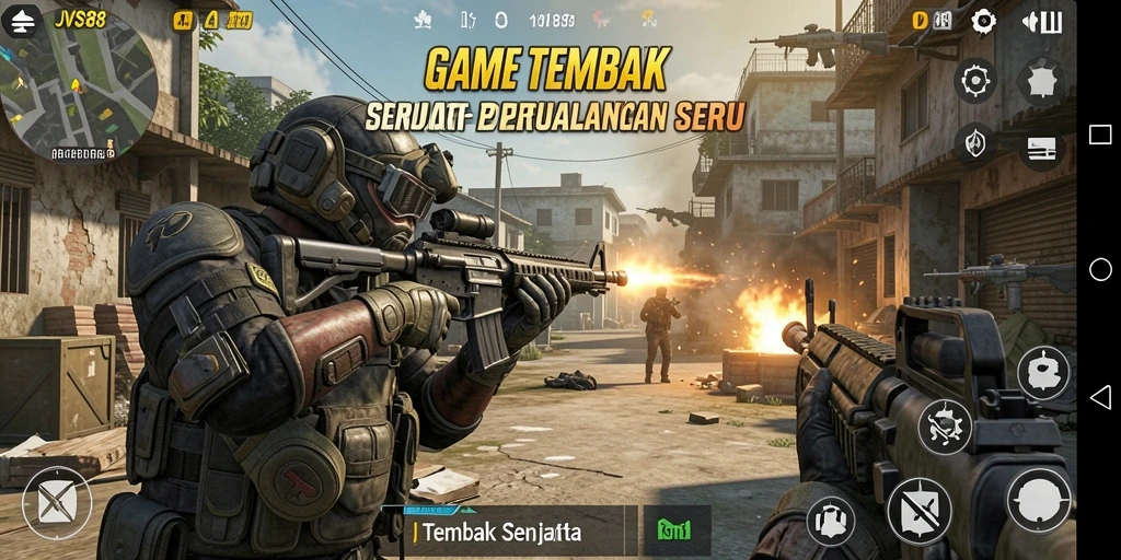 Antarmuka permainan JVS88 dengan aksi tembak menembak yang seru.