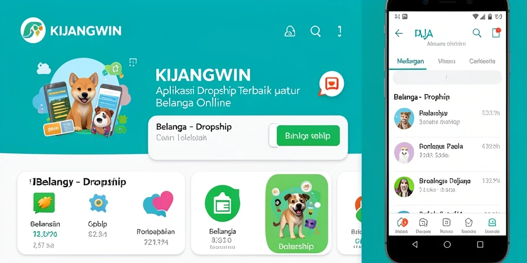 Screenshot antarmuka KIJANGWIN menunjukkan fitur dropship yang memudahkan belanja.