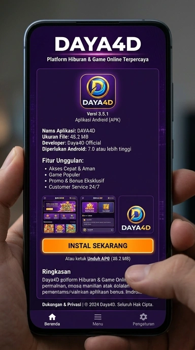 Tampilan halaman APK daya4d